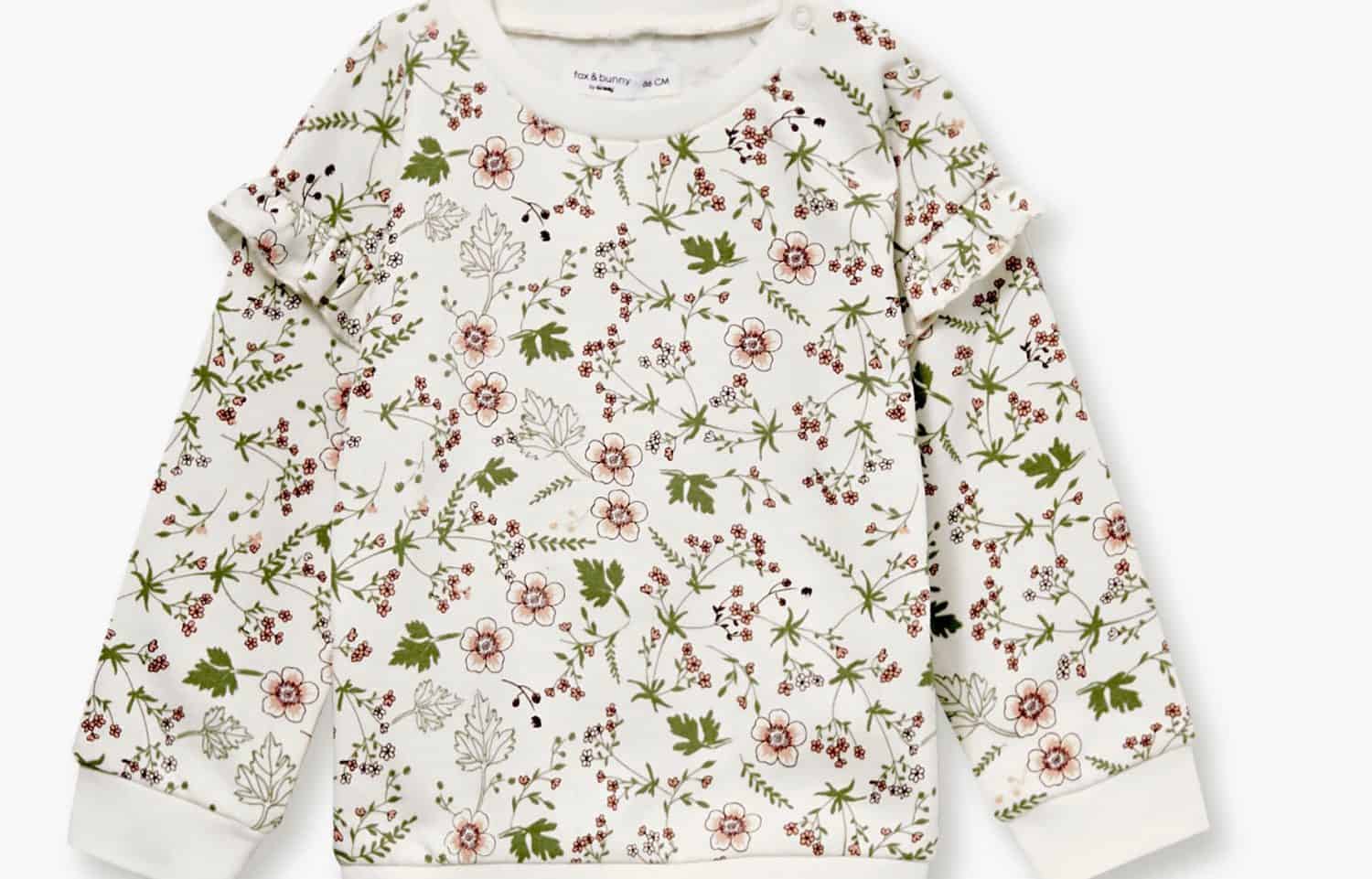 Flower print on girls sweatshirt