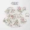 a baby dress mockup with wild flowers pattern