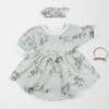 baby dress with eucalyptus seamless pattern