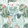 seamless tropical pattern on mint background with color palette