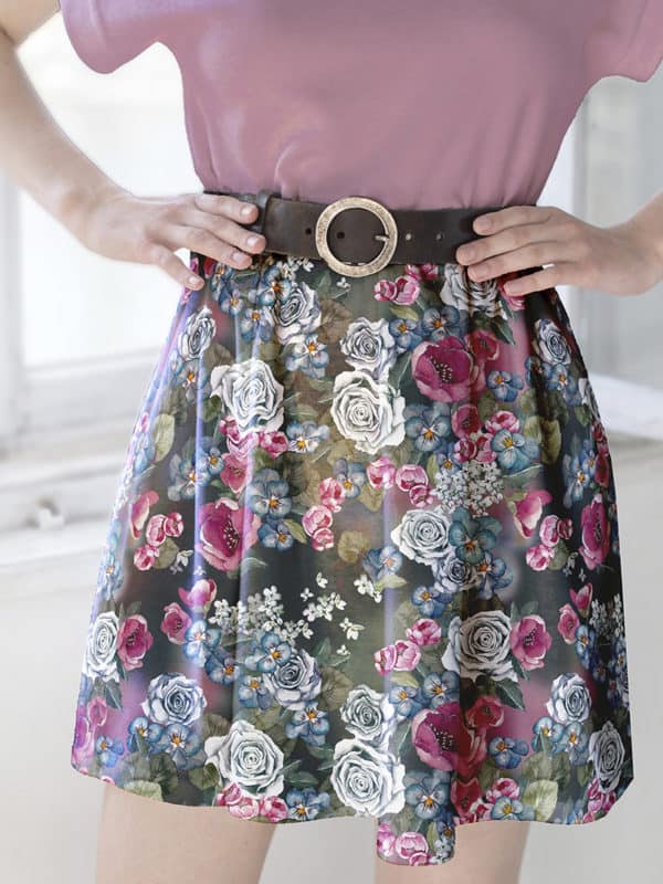 flower pattern design skirt dark