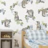 wallpaper with Seamless pattern design with raccoons eating grapes