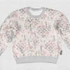 sweatshirt with seamless pattern with peonies and chess for kids