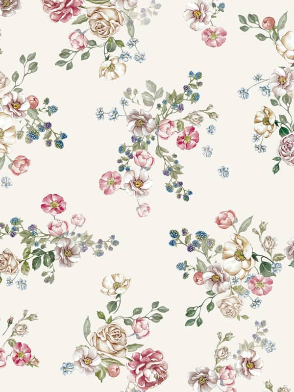 seamless pattern design with watercolour wild flowers motif