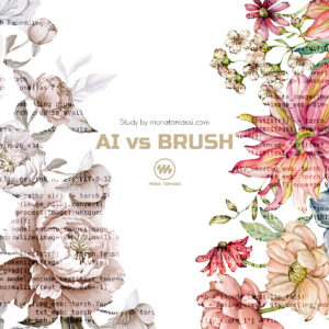 AI generated flowers vs hand painted watercolour flowers